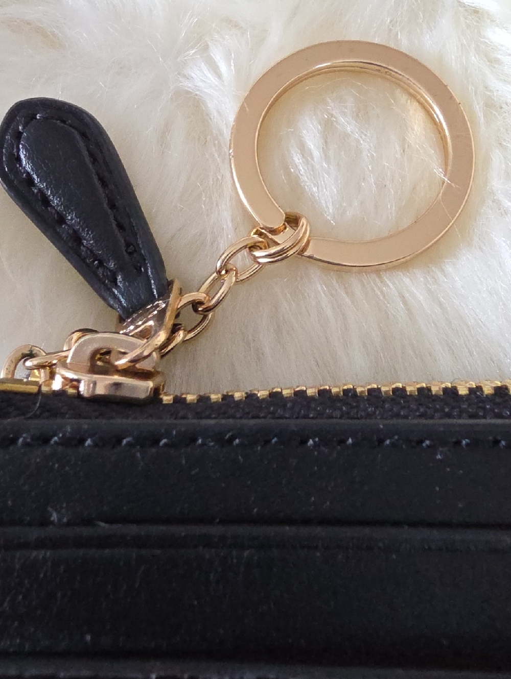Coach Black Leather Pink Lips Mini Skinny ID Wallet & Key Ring 🖤💋🩷 - Picture 4 of 15